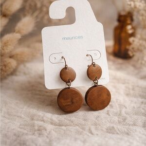 Maurices Natural Wood Circle Earrings